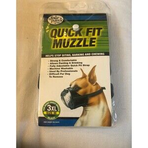 Four Paws Quick Fit Dog Muzzle, Black M